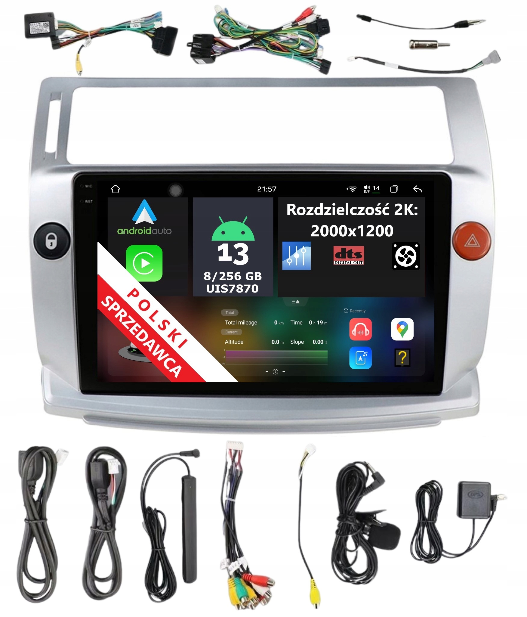 Navigace Rádio 2DIN Android Citroen C4 1 I Dsp 8/256 Gb Carplay Lte