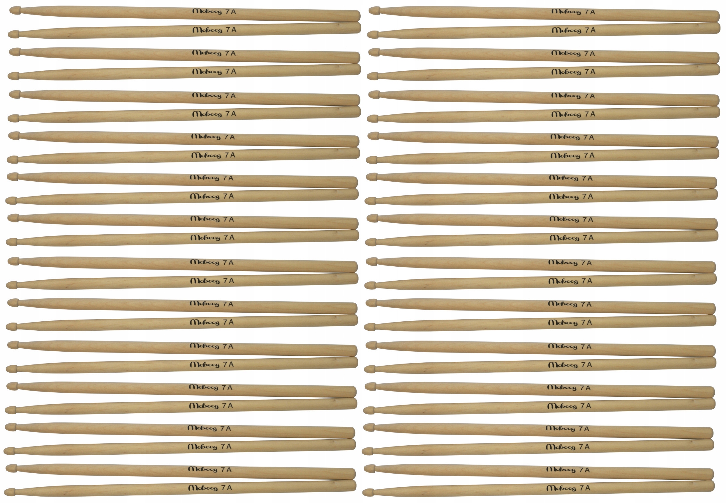Sada: Klonové Bicí Paličky Moboog 7A 48ks (24 párů)