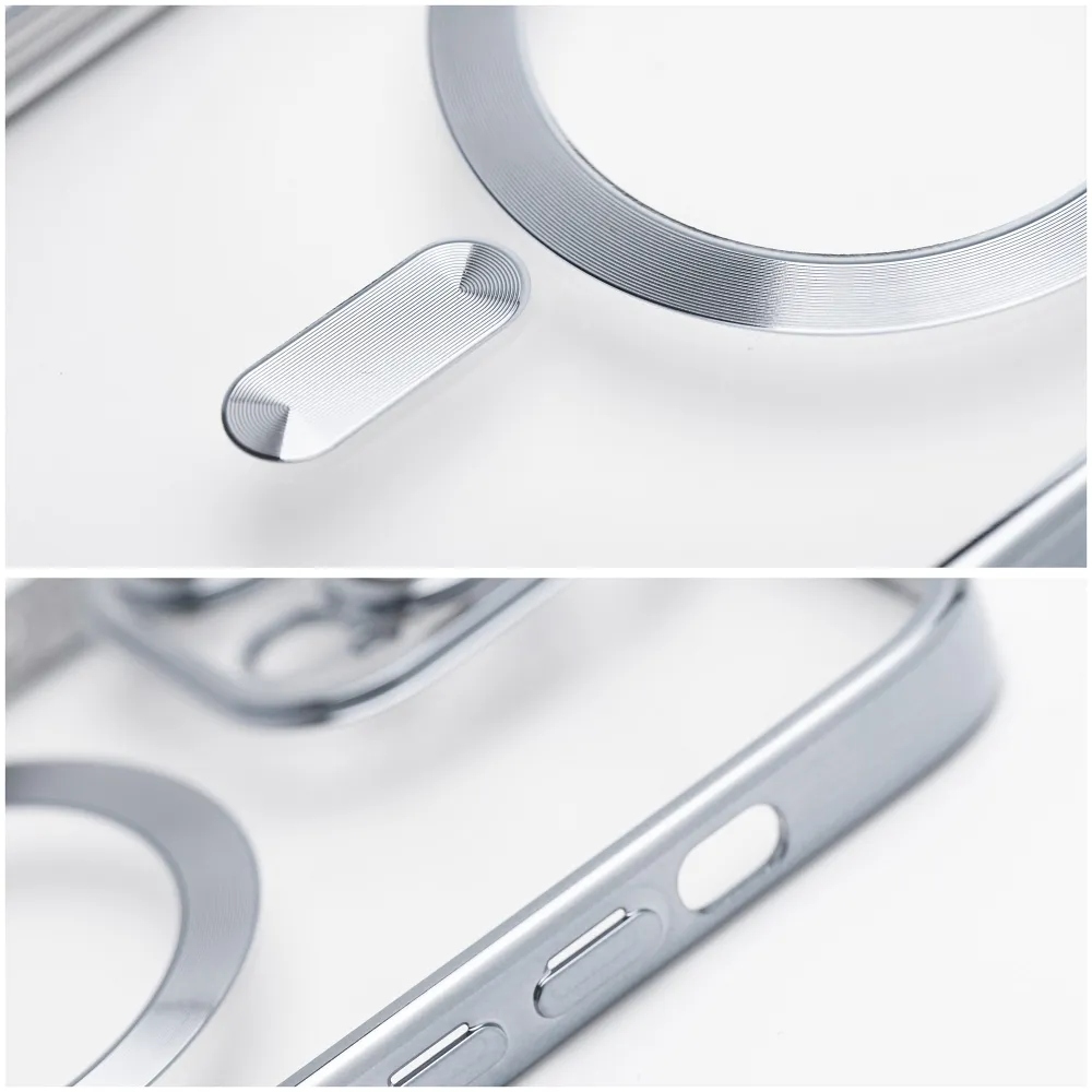 Futerał do iPhone 14 Electro Mag Cover zgodny z MagSafe srebrny