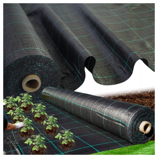 Agrotkanina 1,60m x 100m Czarna Agrowłóknina Mata Antychwastowa Uv Szpilki