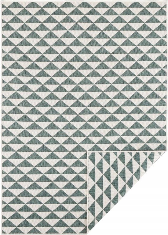 Koberec na terasu Tahiti zelený krémový 120 x 170 cm