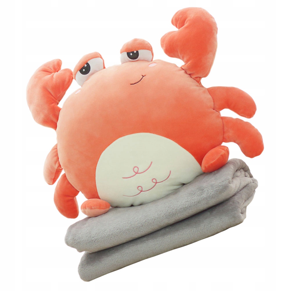 PODUSZKA POŚCIELOWA KOC PODRÓŻNY W KSZTAŁCIE KRABA KARTON Marka bez marki