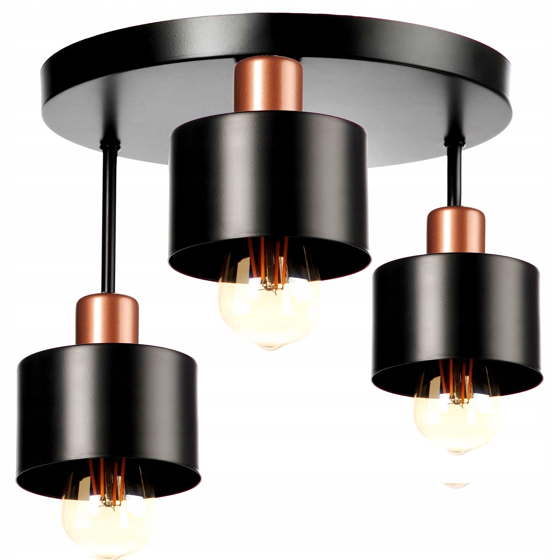 Závěsná stropní lampa Lustr Moderní měď Edison Led 3xE27