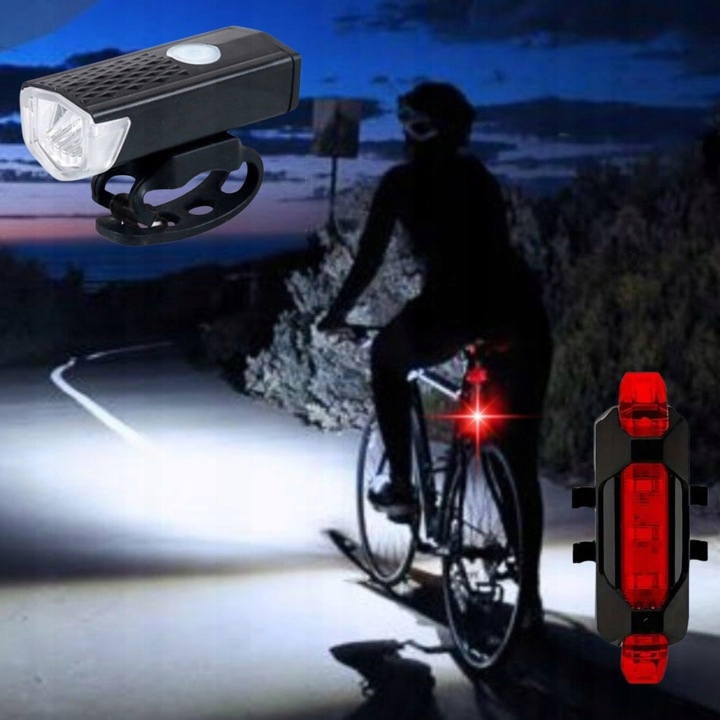 LAMPKA ROWEROWA LED PRZÓD + TYŁ - WODOODPORNA - ZESTAW - CE Liczba trybów świecenia 3
