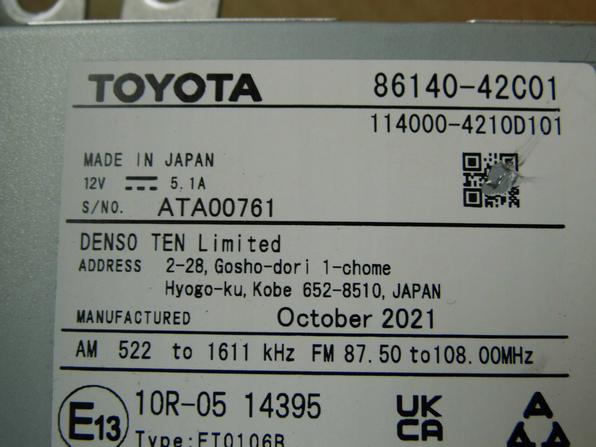 Toyota RAV4 V radio 8614042C01