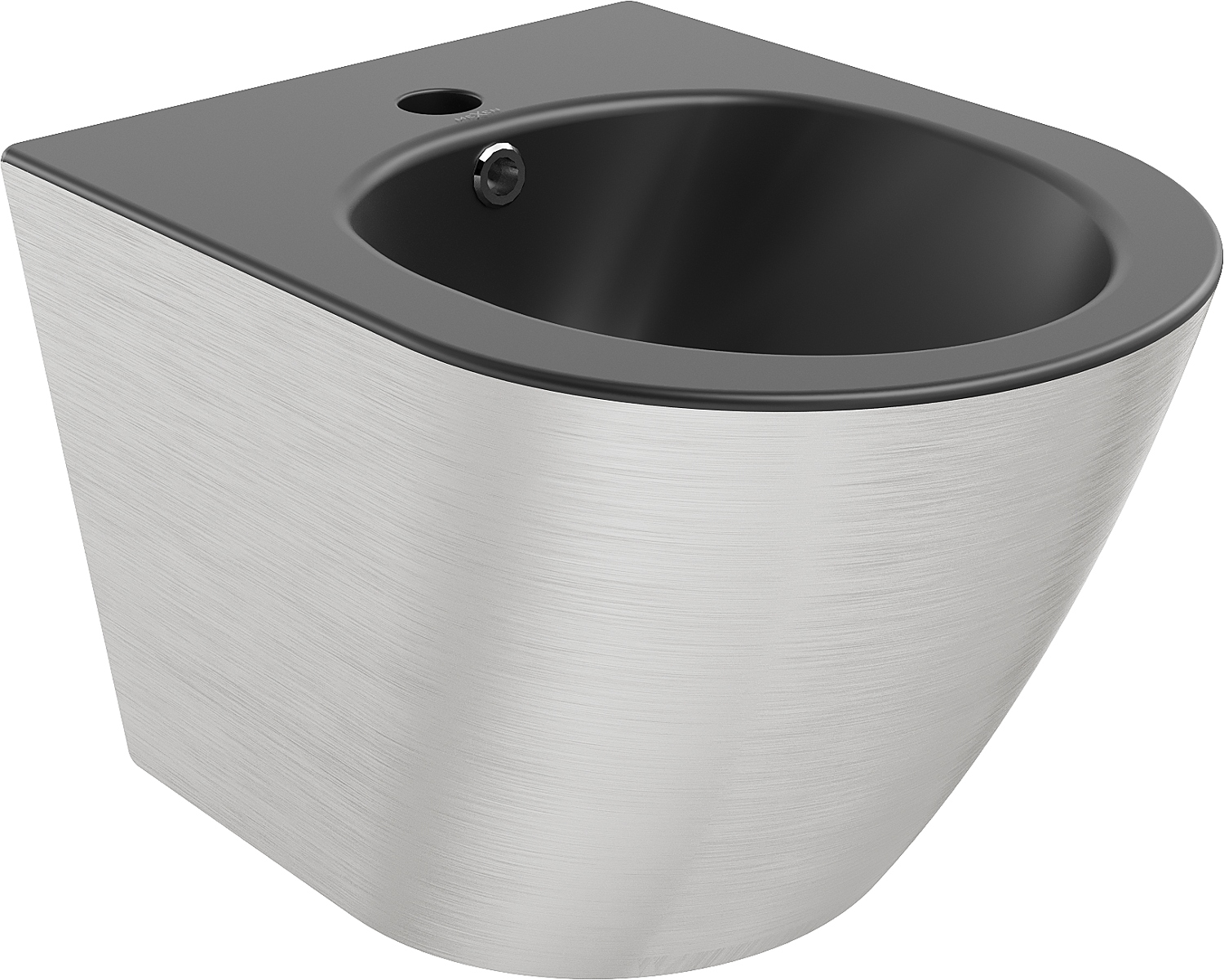 Bidet podwieszany wiszący łazienkowy owalny Mexen Lena czarny/srebrny linie