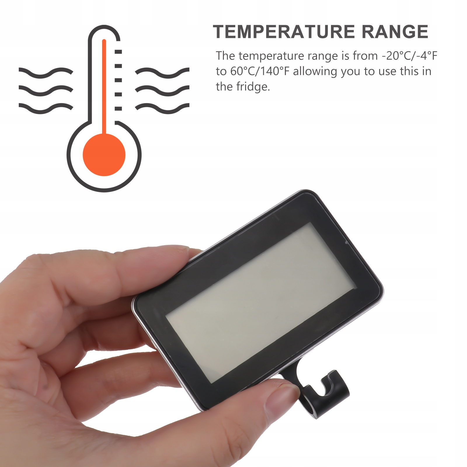 TERMOMETR LODÓWKOWY WODOODPORNY Z DUŻYMI CYFRAMI BEZPIECZEŃSTWO ŻYWNOŚCI Stan opakowania oryginalne