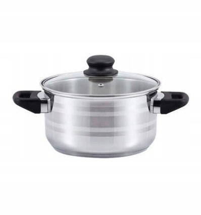 garnek nierdzewny ze szklaną pokrywką 24cm 6,1l OLIVE — 2