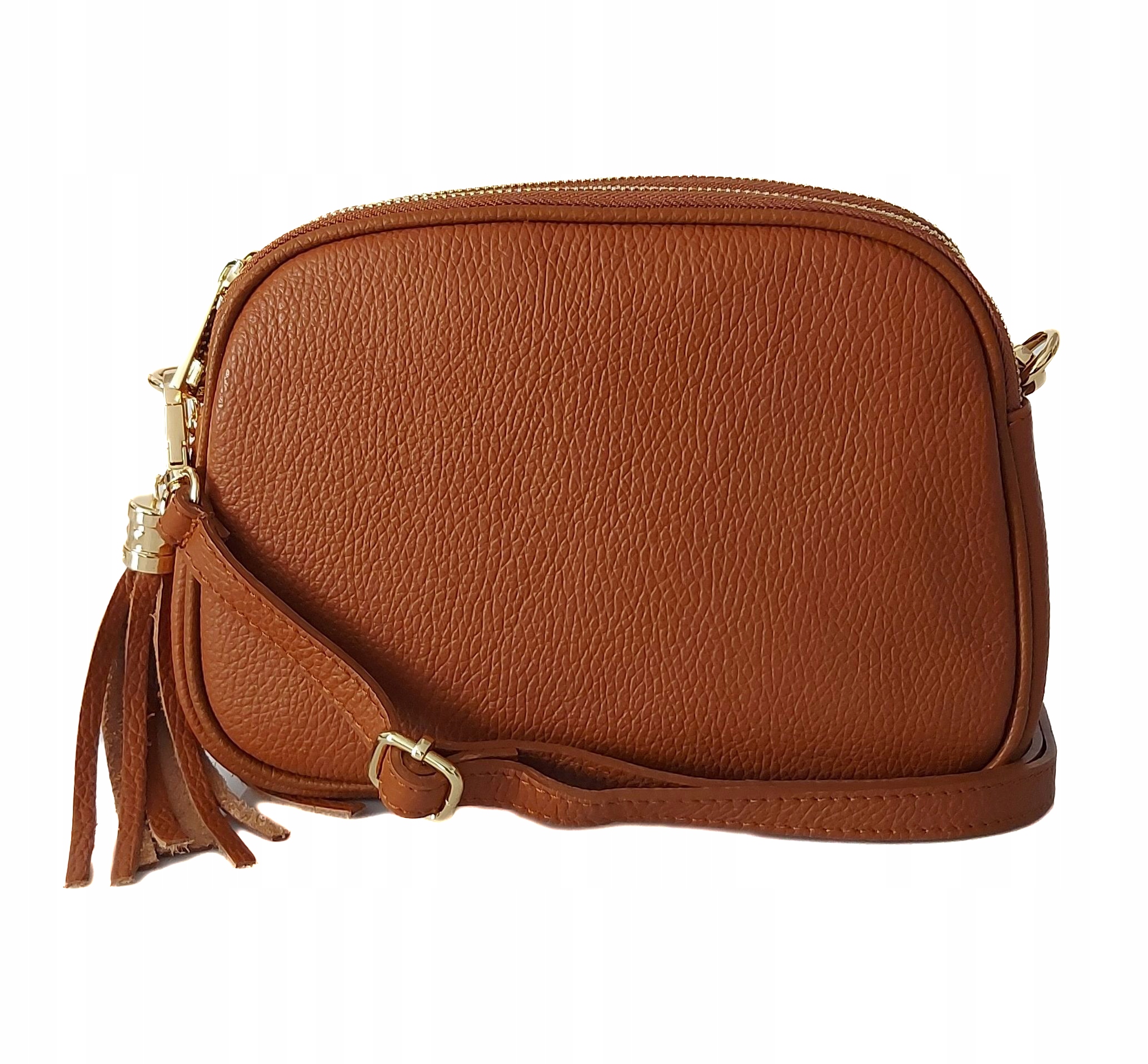 Italská kabelka přes rameno 3 komory kůže Vera Pelle