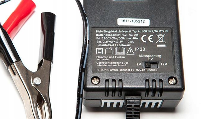 H-TRONIC AL800 MARKOWA ŁADOWARKA MOTOCYKLOWA Natężenie maksymalne 0.8 A