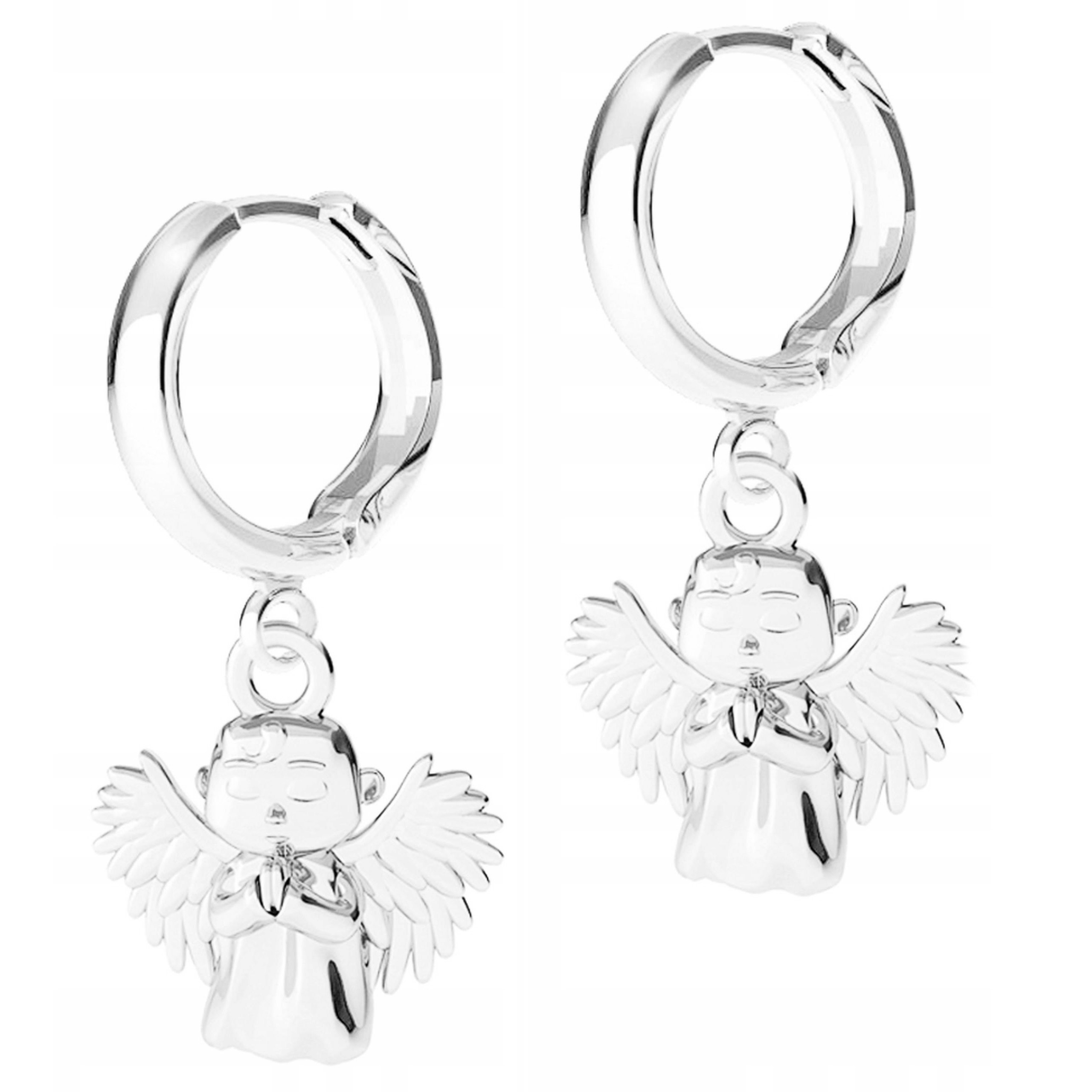Stříbrné Náušnice s anděly Andělé strážní andělé Angel Stříbro 925