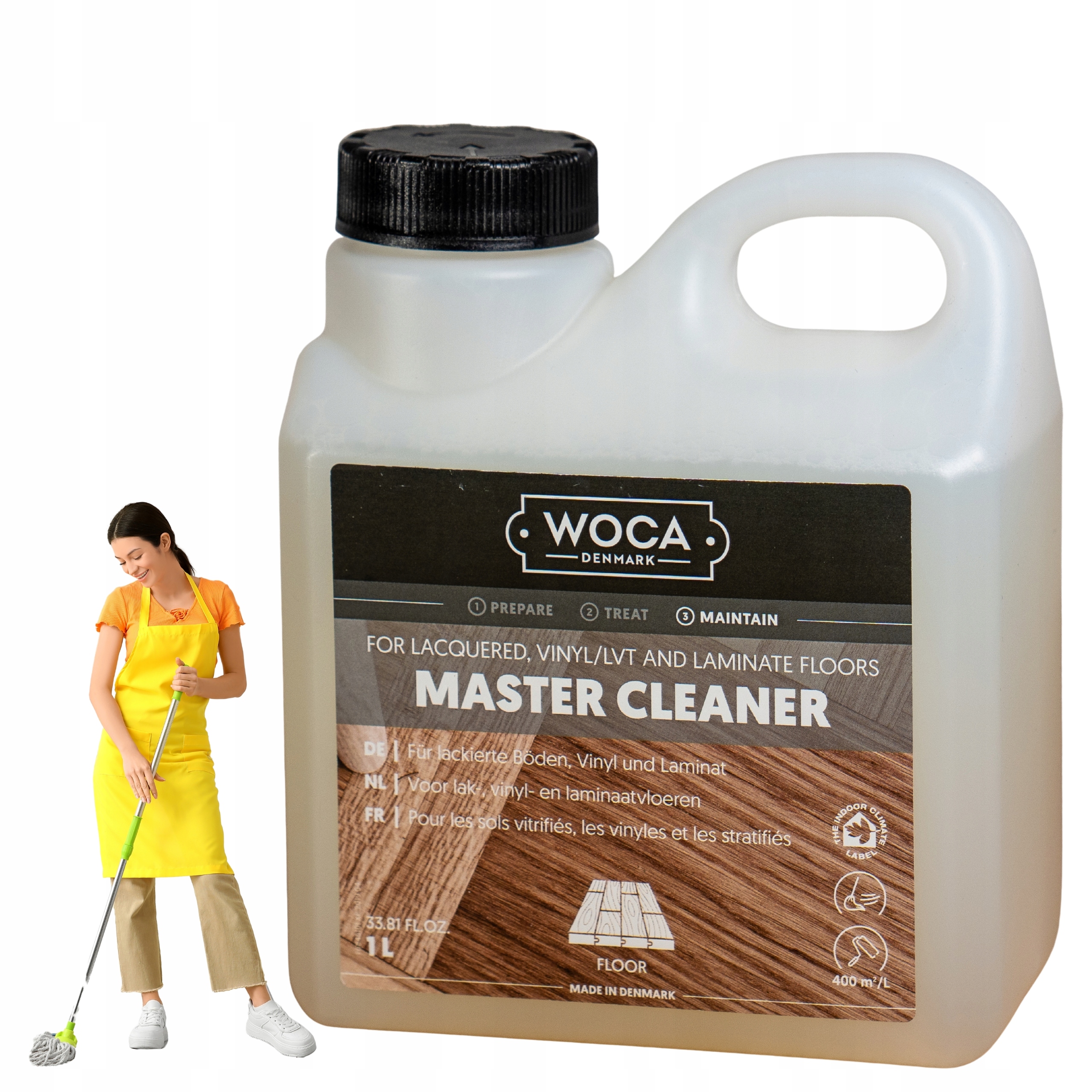 Płyn Do Mycia Podlóg Drewnianych Lakierowanych Winyl Woca Master Cleaner 1L