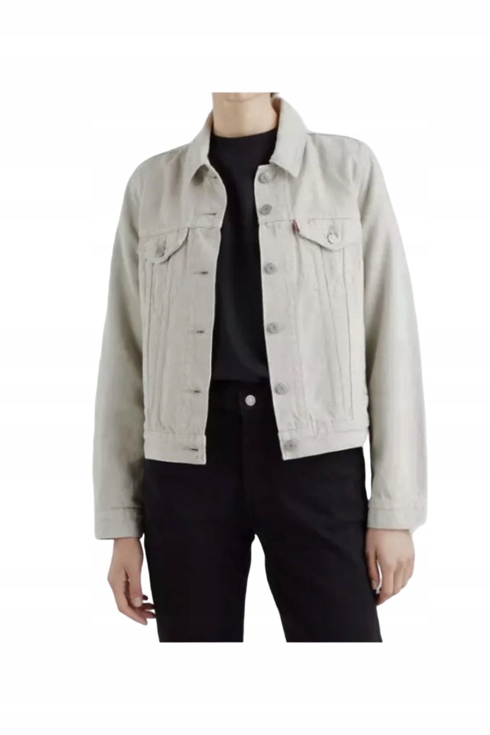 Dámská džínová katana bunda Levi's bavlněná, šedá, klasická, velikost vel.