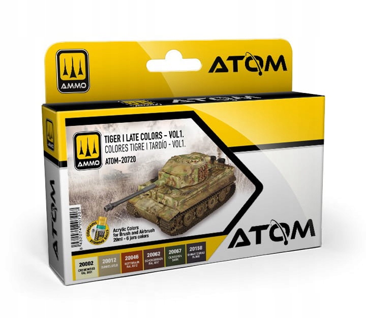Ammo Mig 20720 Sada barev Atom Tiger I Late Colors Vol.1