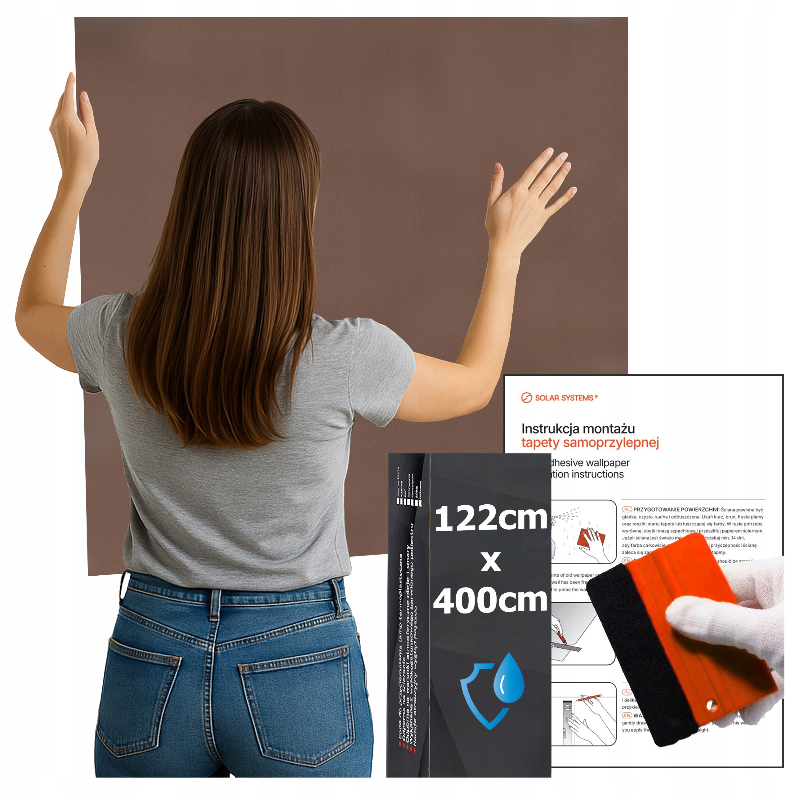 Tapeta Samolepicí Vodotěsná do kuchyně na zeď Nábytek Hnědý Velur