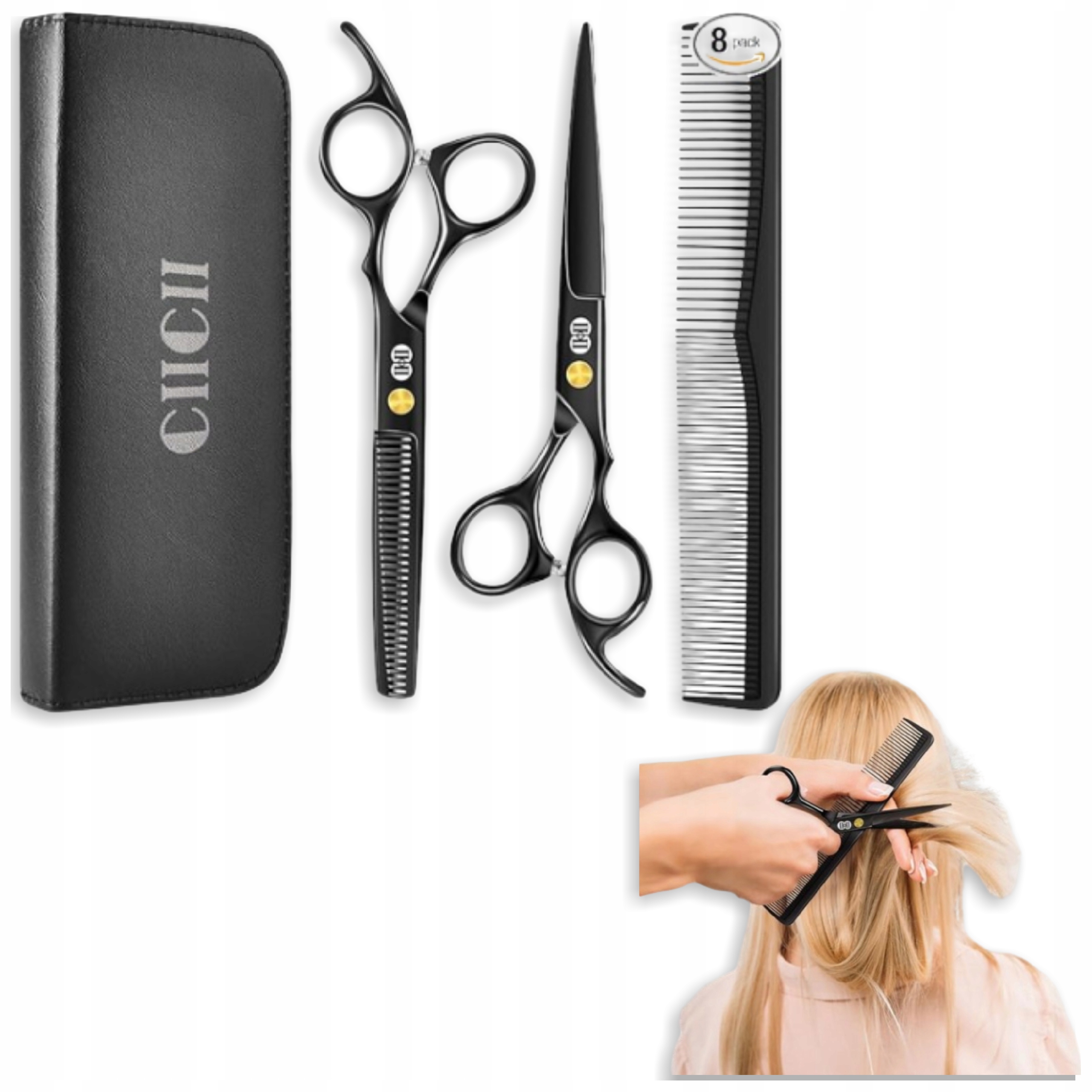 Sada Profesionální kadeřnické nůžky nůžky na ztenčování vlasů