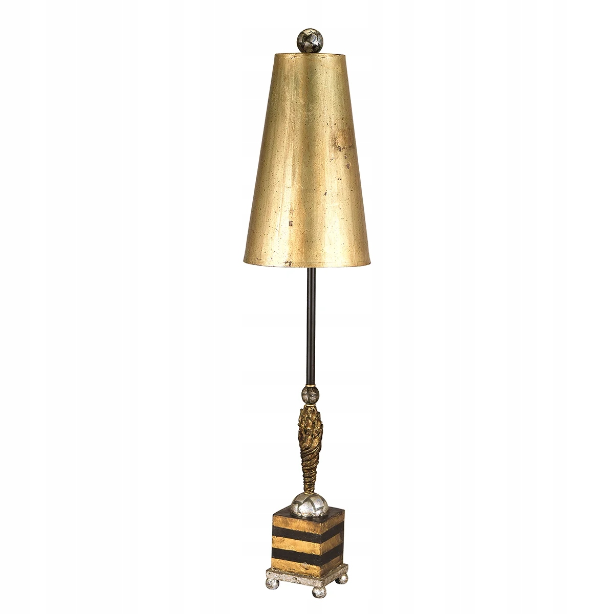 Stolová lampa Art Deco 102 cm čierno-zlatá E27 60W Noma Luxe Flambeau
