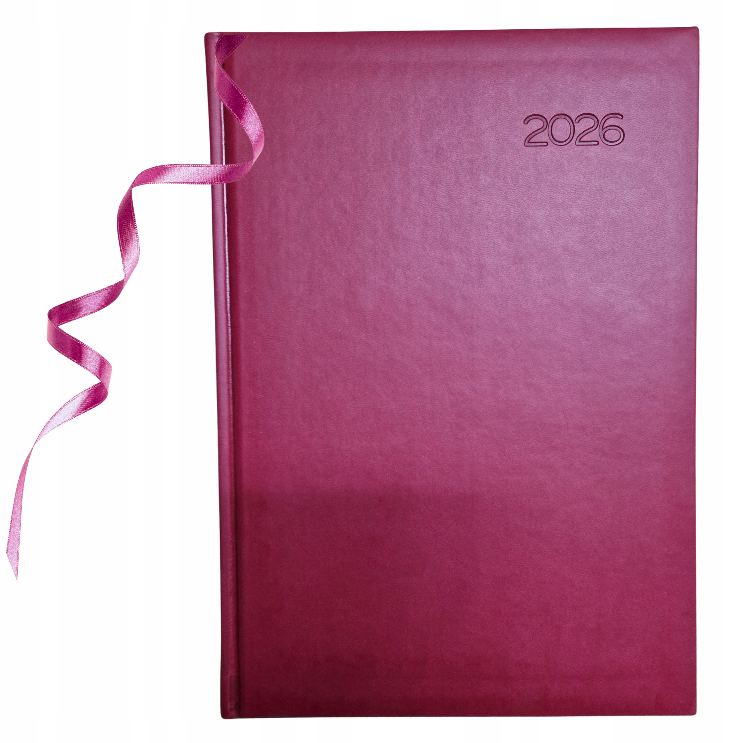 KALENDARZ DZIENNY A4 2026 Terminarz Książkowy Dzienny Bordowy