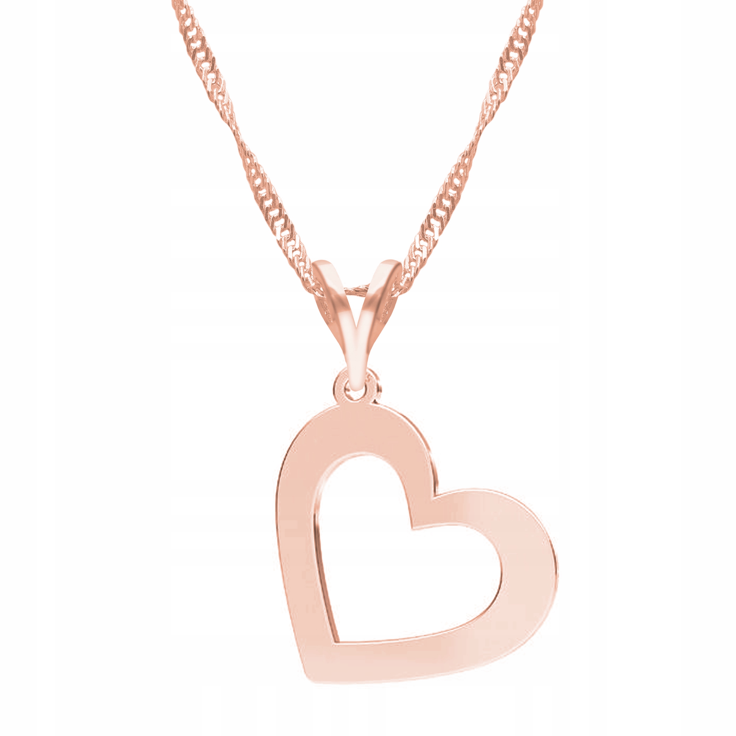 Řetízek zlatý náhrdelník 925 Prázdné Srdce Heart