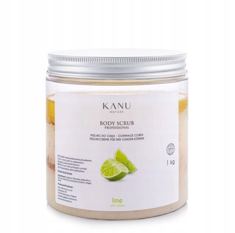 Kanu Tělový peeling Limetka S Řasami 1 kg