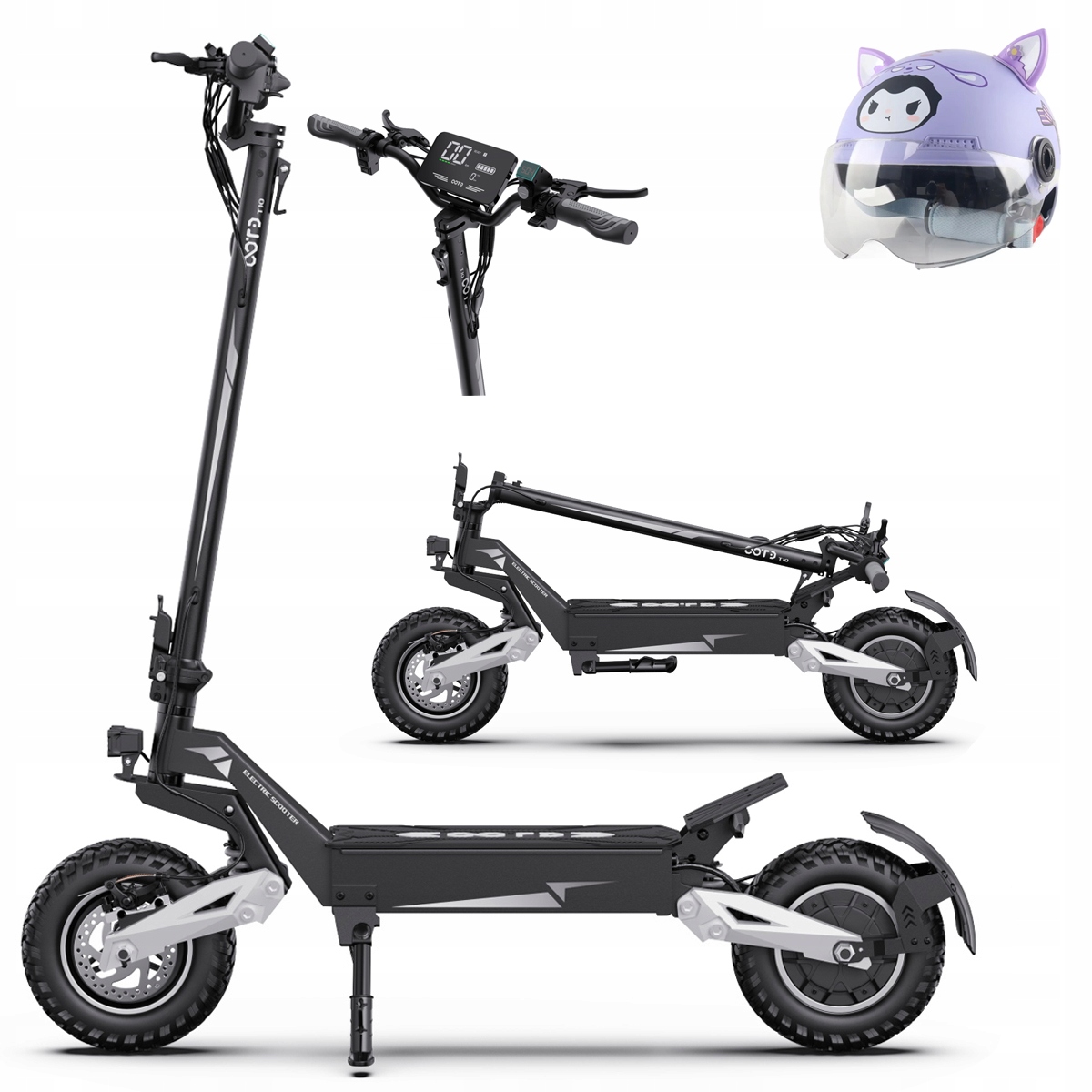 Ootd T10 skládací elektrická vozidla 900W 50KM/H 48V 13.5AH 45KM 11" Pl