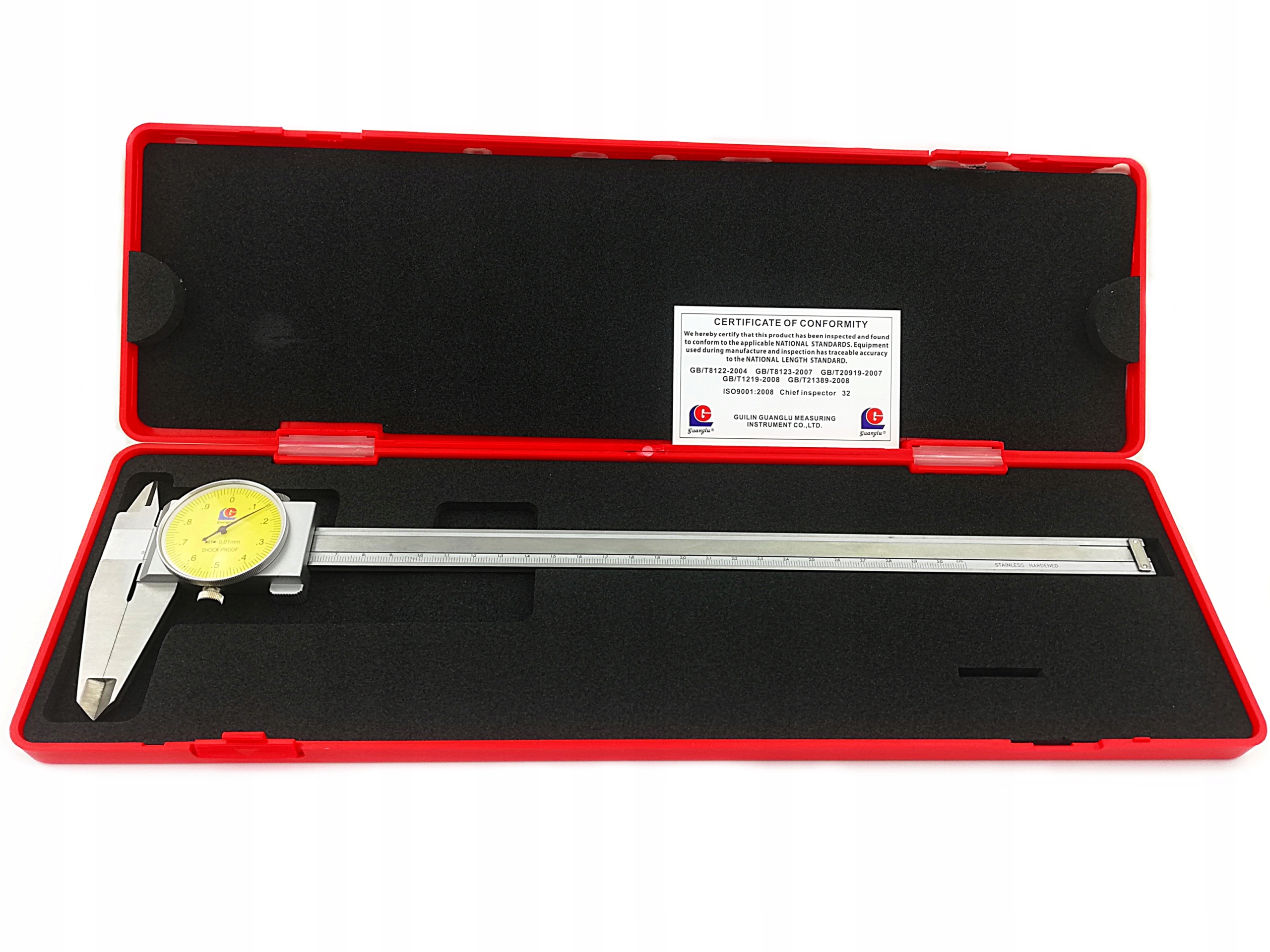 Suwmiarka zegarowa L300 0.01mm Guanglu SHOCK-PROOF Kod producenta 171-126A