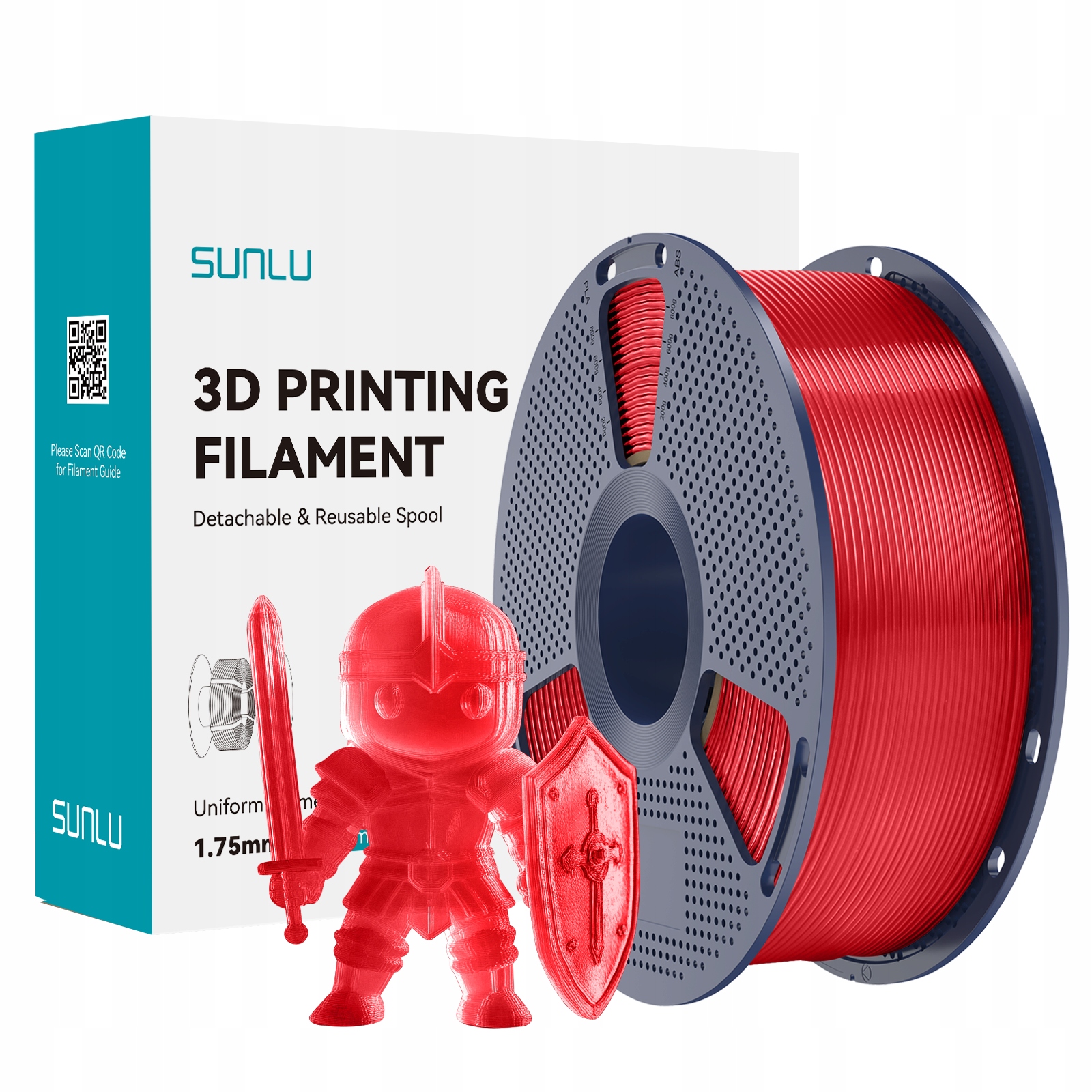 Filament PLA Sunlu 1,75 mm 1000 g czerwony