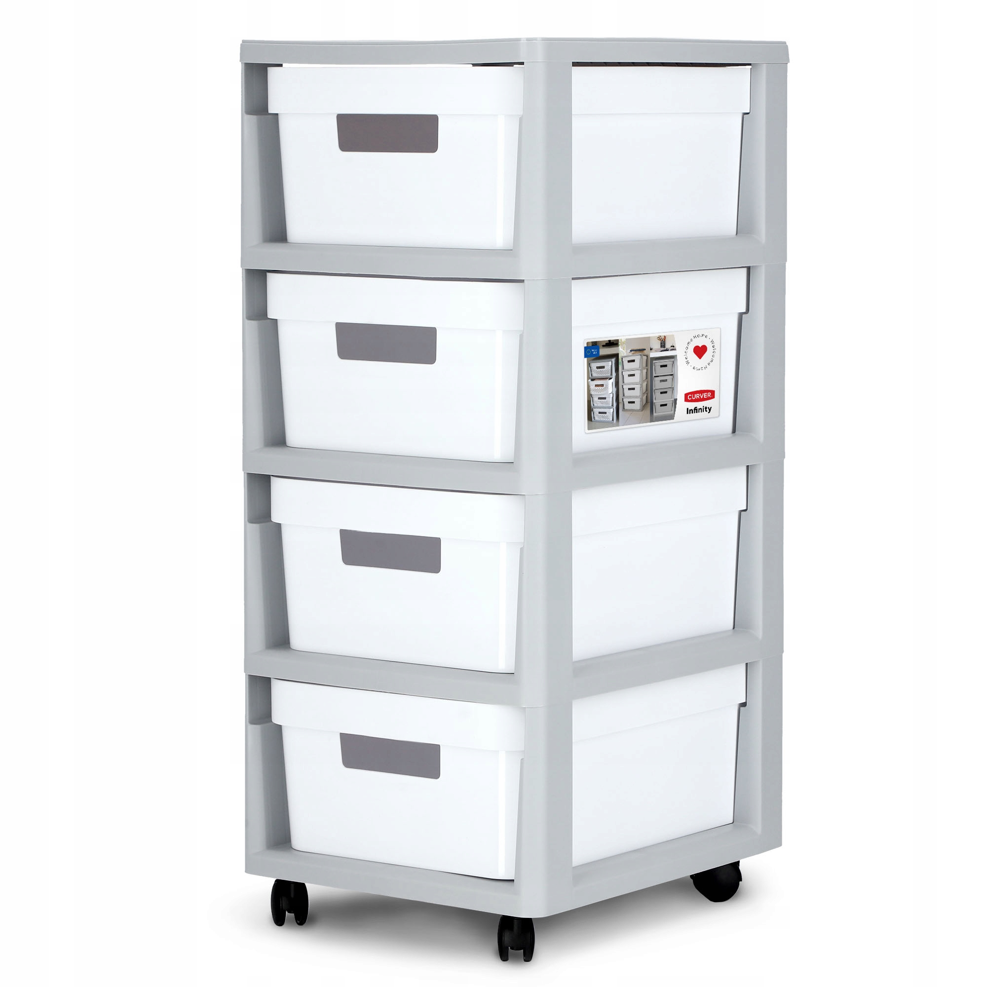 CURVER 239404 REGAŁ Z 4 SZUFLADAMI 4X11L INFINITY