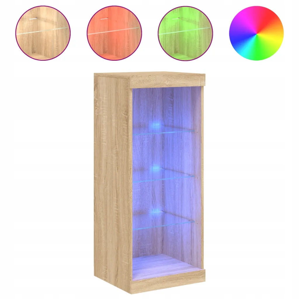 Komoda s Rgb Led osvětlením, materiál na bázi dřeva, dub sonoma