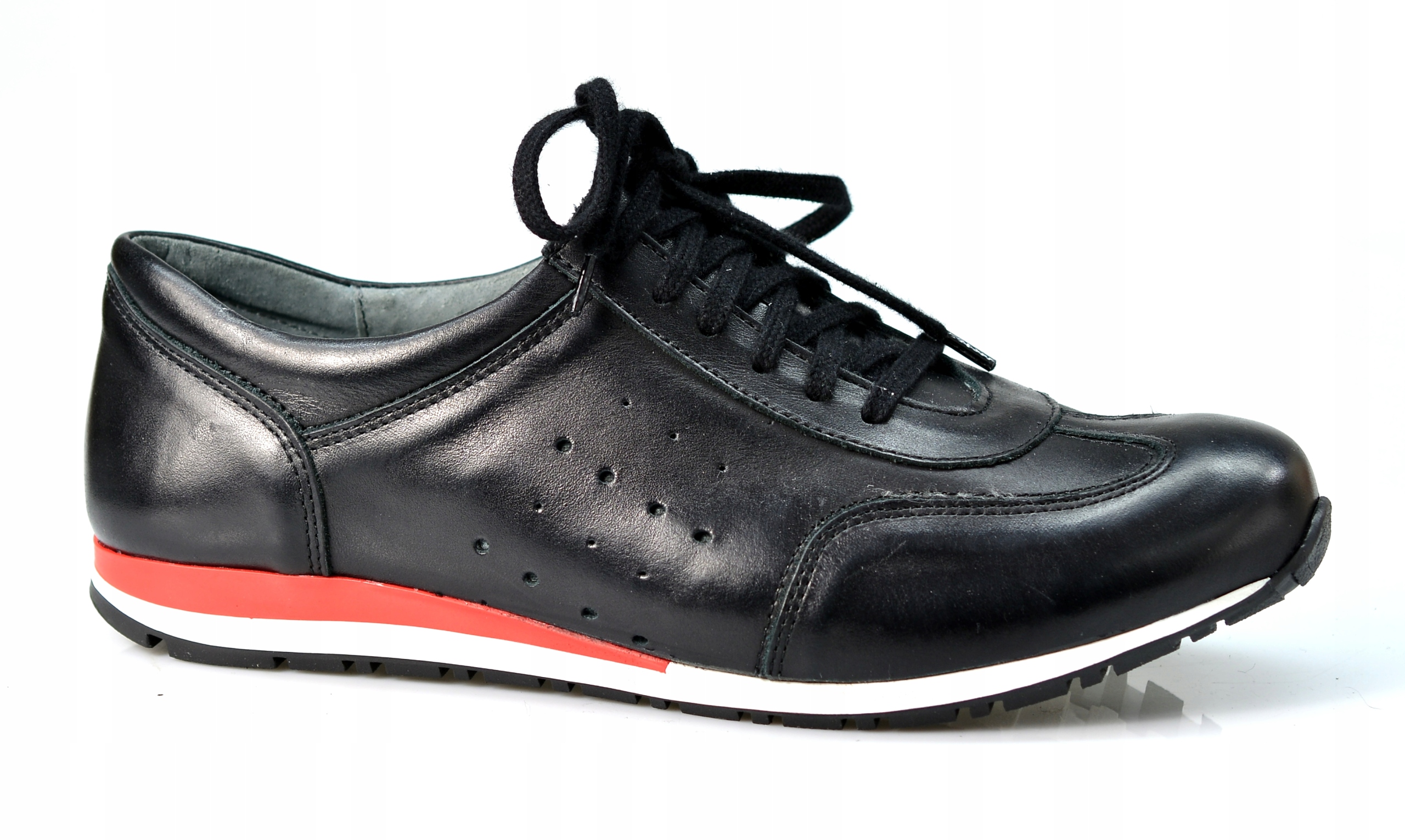 

360 czarne Polskie buty Skóra sneakersy klasyk 44