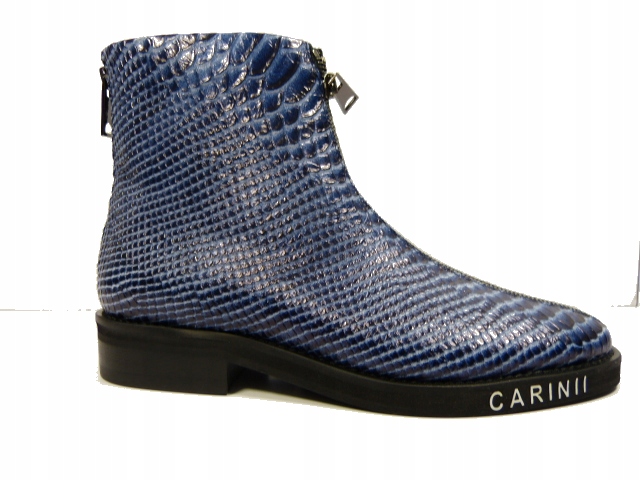 modré kotníkové boty s ozdobami na zip dámské podzimní boty Carinii 38