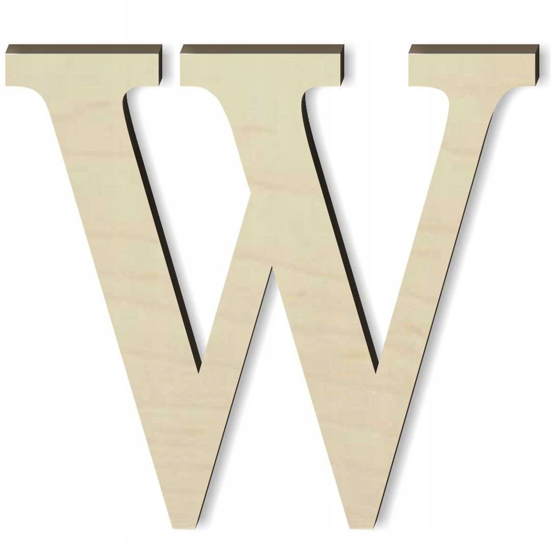 

drewniana Litera literka W Times napis rozm.M 10cm