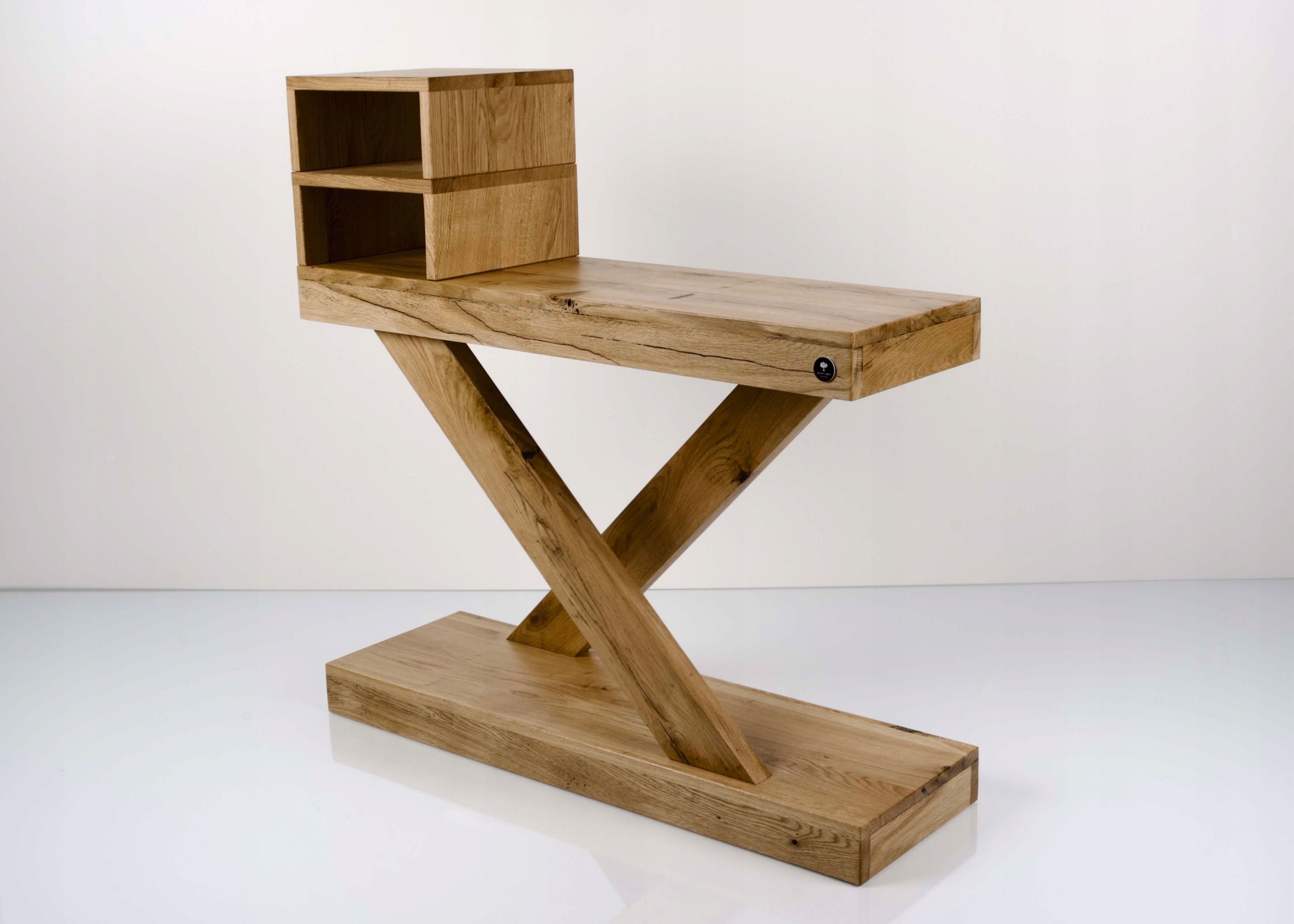 KONSOLA Dębowa Loft DREWNO LITE 130 cm SKD-207 Grubość blatu 8 cm