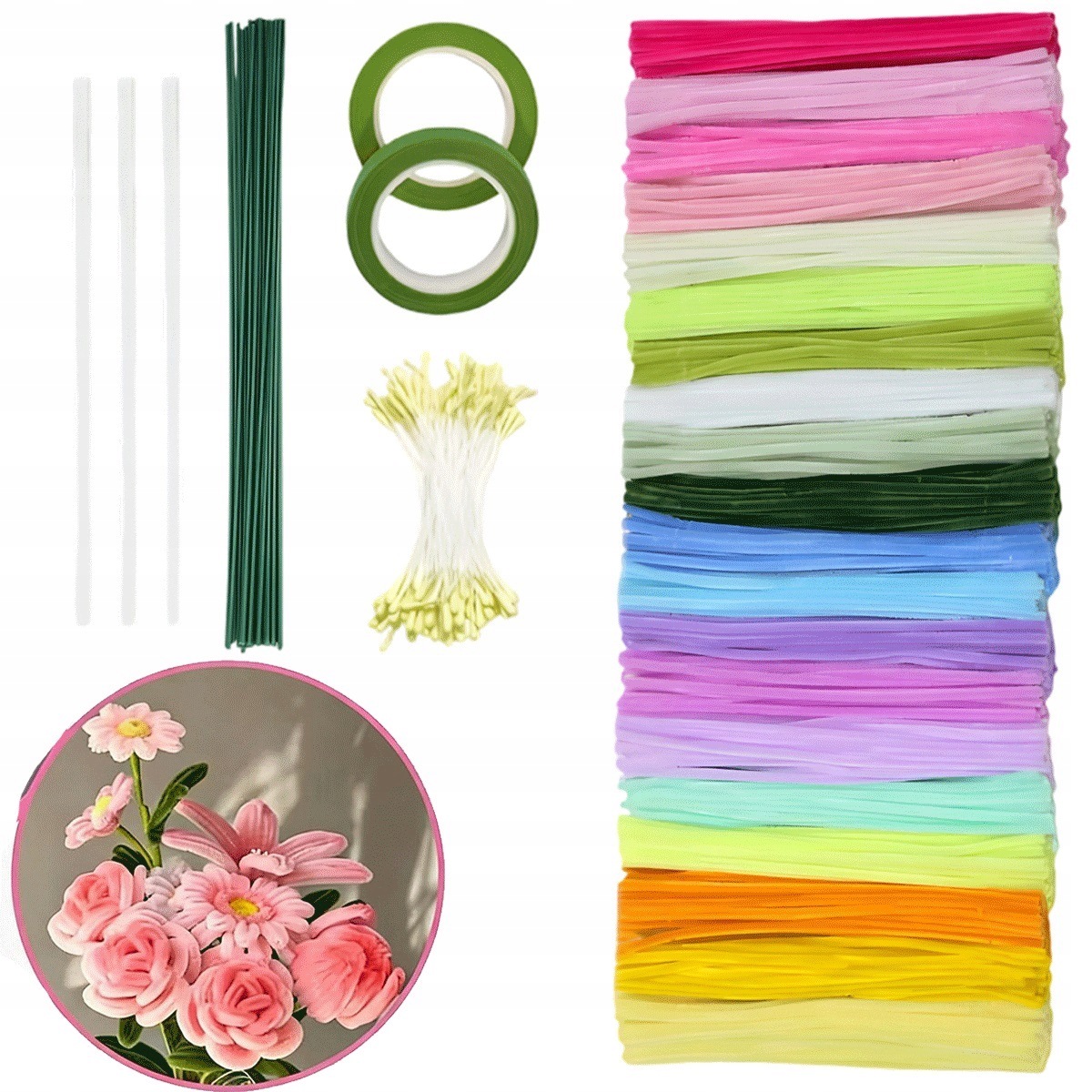 Kreativní drátky Diy Vícebarevný Floristický drát pro Diy a ruční práce