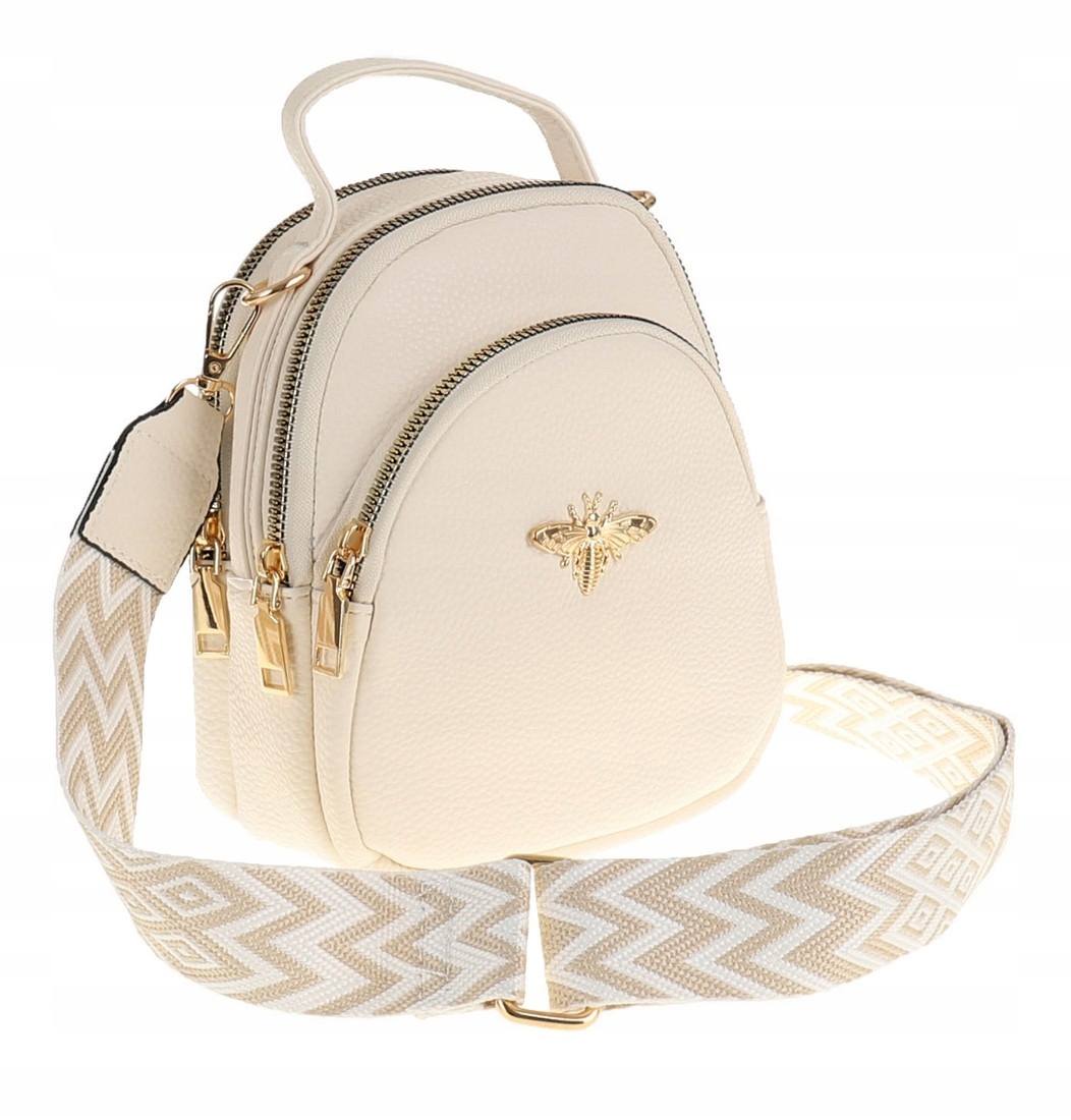 SARA MODA Elegancka Torebka Damska listonoszka nerka 5096 Rice