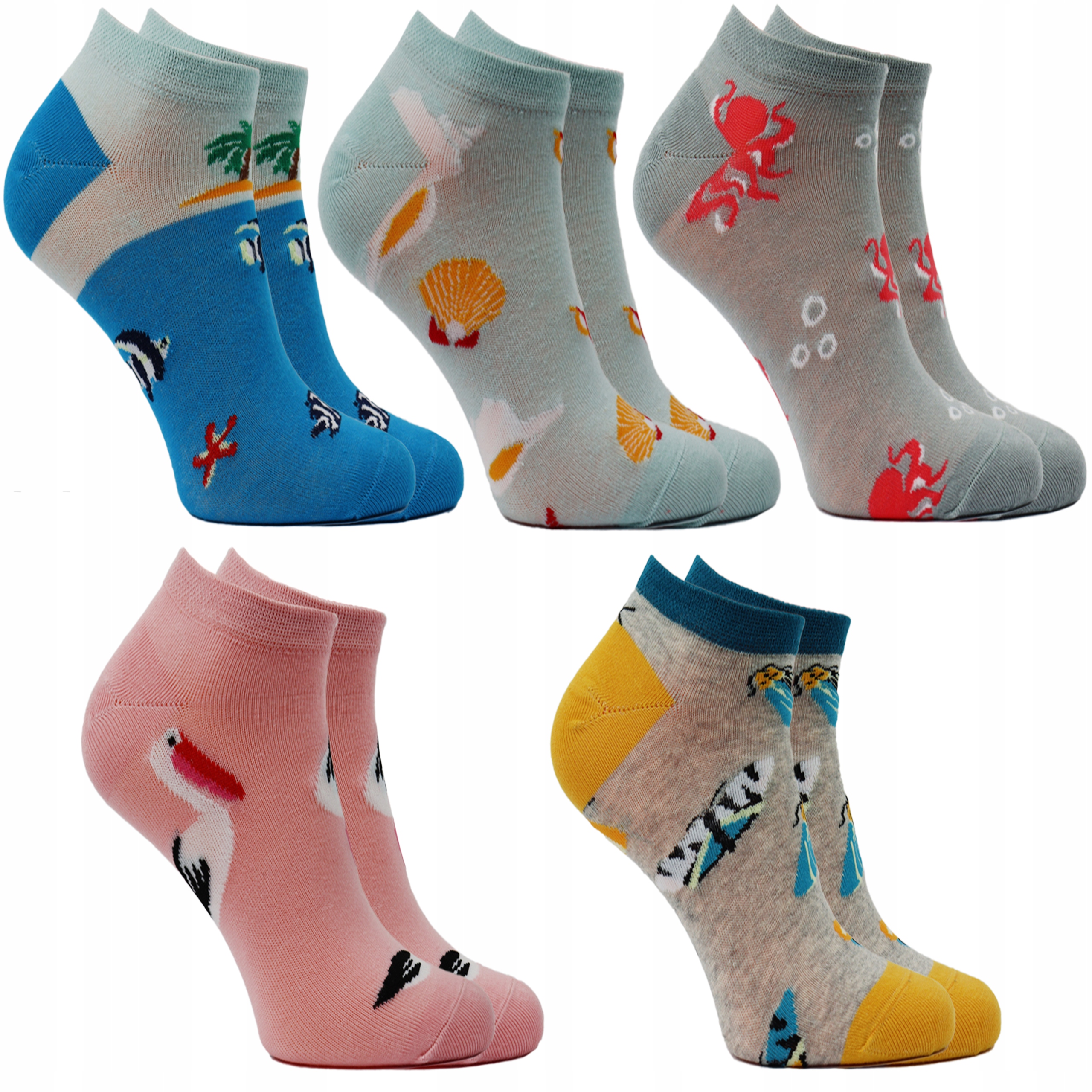 

Skarpetki Damskie stopki bambusowe kolorowe 5-par