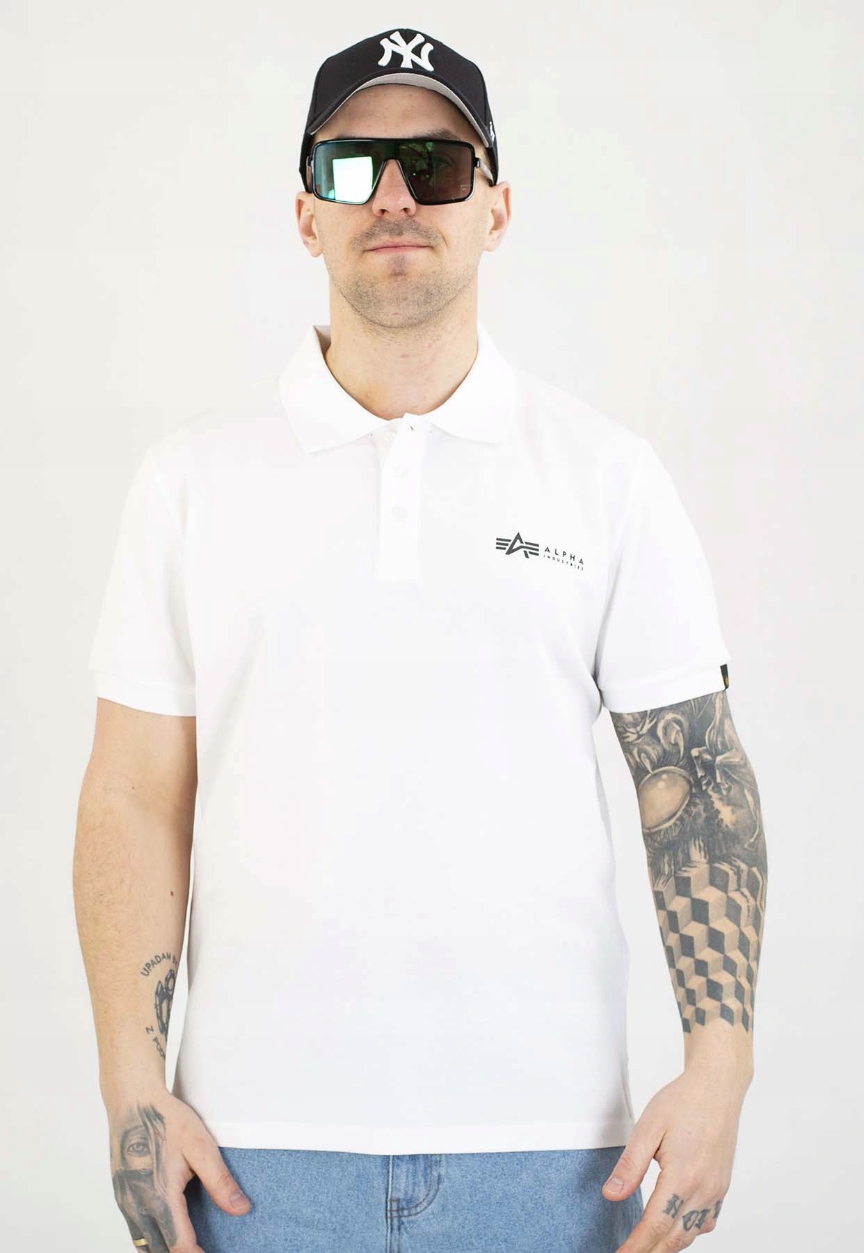 Polokošile Alpha Industries Basic Small Logo 106600 bílá