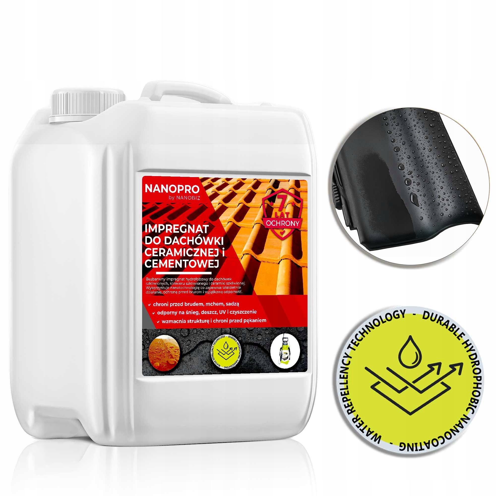 Nanopro Impregnát na glazovanou, betonovou a keramickou střešní krytinu 5L