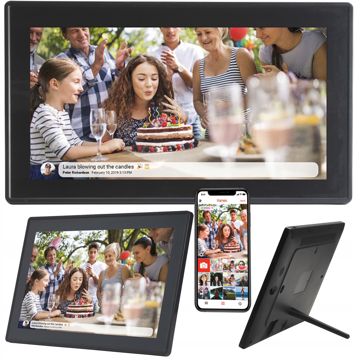 Denver Foto Digitální Dotykový Rámeček 15.6" Fotky Videa Fotorámek Frameo