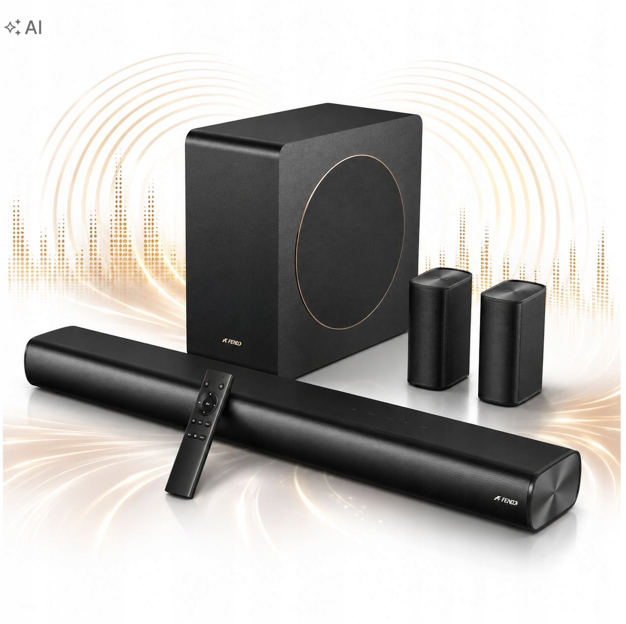 Fenda HT-500DA Dolby Atmos soundbar subwoofer reproduktory 190W sada 5.1