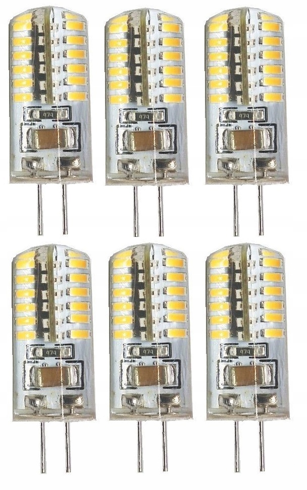 ŻARÓWKA LED G4 5W 12V silikon 48led kapsułka 6szt