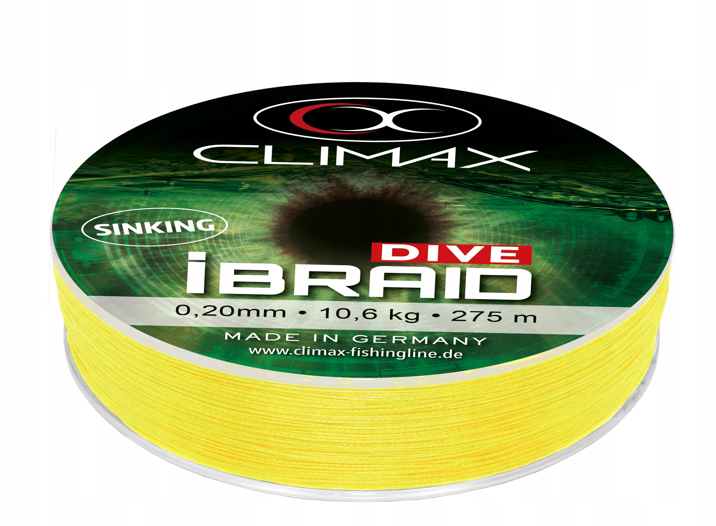 Plecionka 0.12mm 275m 5.0kg Climax ibraid Dive spinning X4 kolor żółty