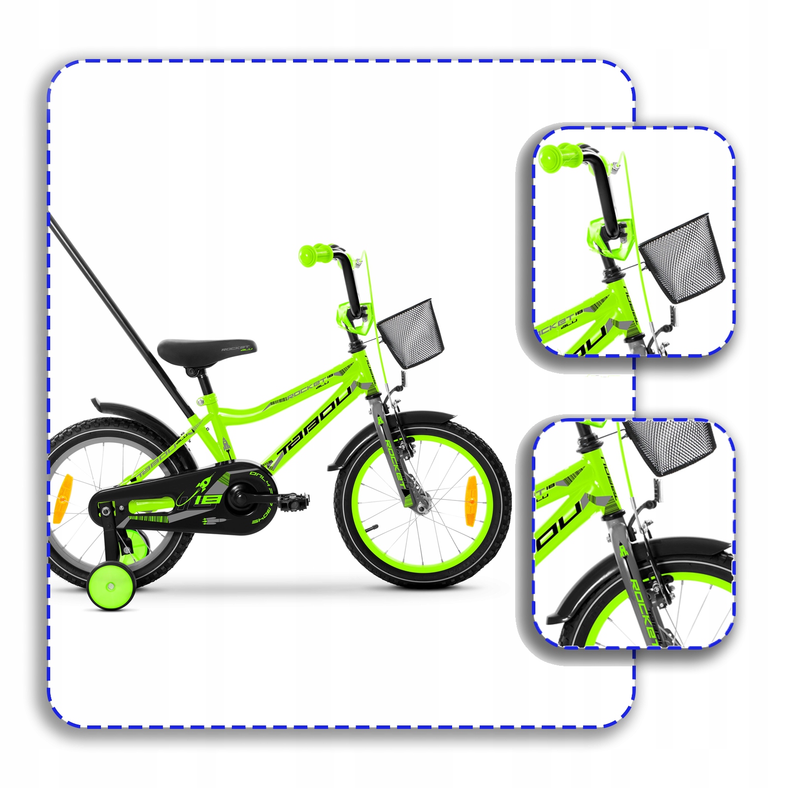 ROWER DZIECIĘCY ROWEREK 16 cali TABOU ROCKET BARDZO LEKKI PROWADNIK Kod producenta TAB23-7170