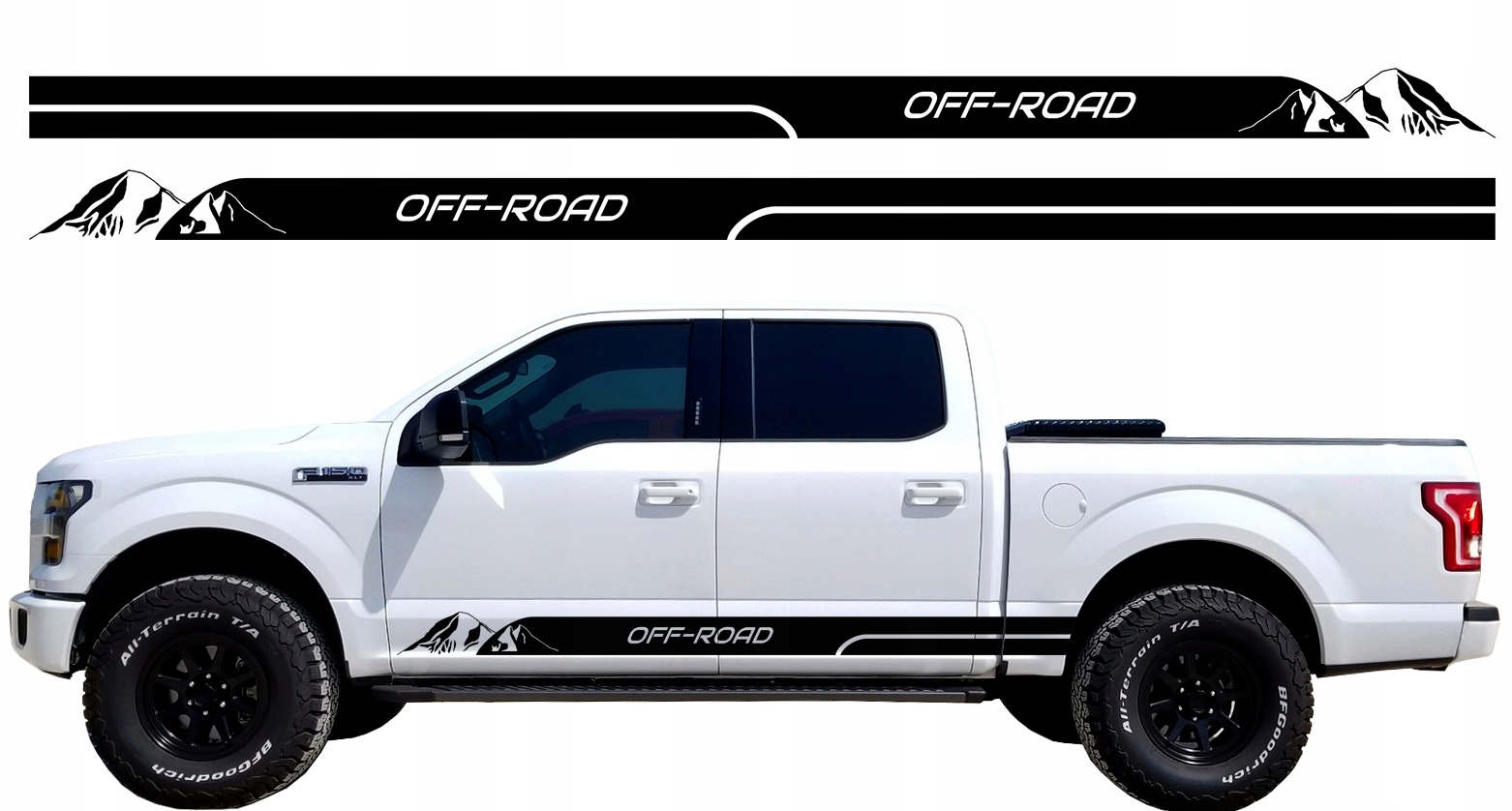 samolepky Na Bok Auta Pásky Hory 200x10 cm