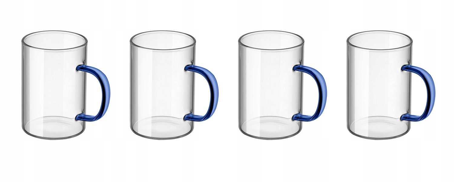 SZKLANKI Z GRANATOWĄ RĄCZKĄ ZESTAW MGHOME 4x 300ml Marka MG Home