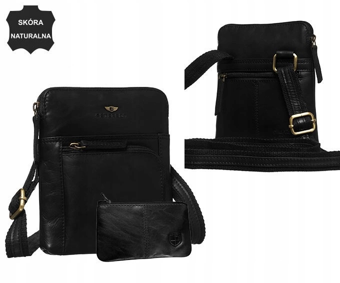 Pánská taška pouzdro Brašna Přírodní kůže Černá Nová