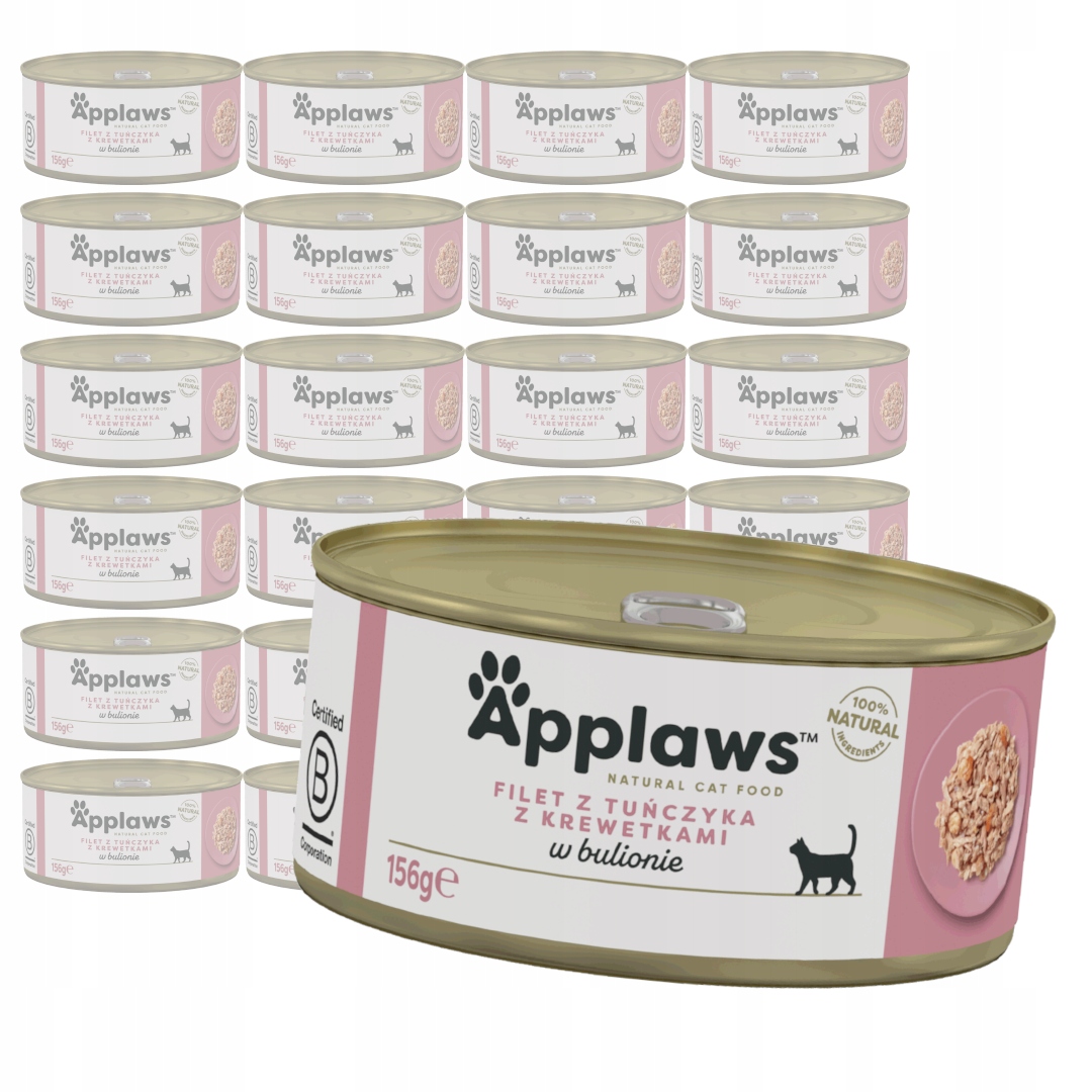 Levně Applaws Mokré Krmivo Pro Kočky 24x156 g Filé z tuňáka s krevetami, vývar