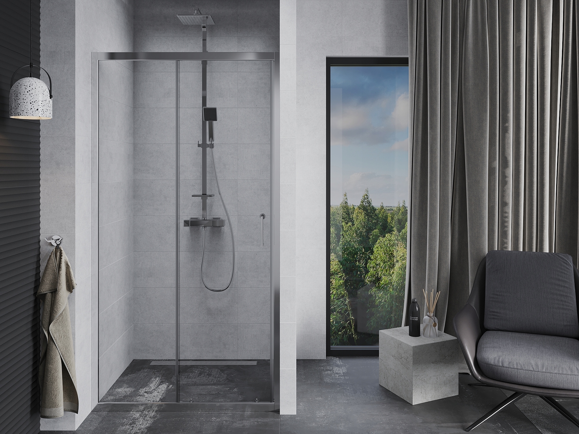 MEXEN APIA DRZWI PRYSZNICOWE ROZSUWANE 95 CM Kod producenta 845-095-000-01-00