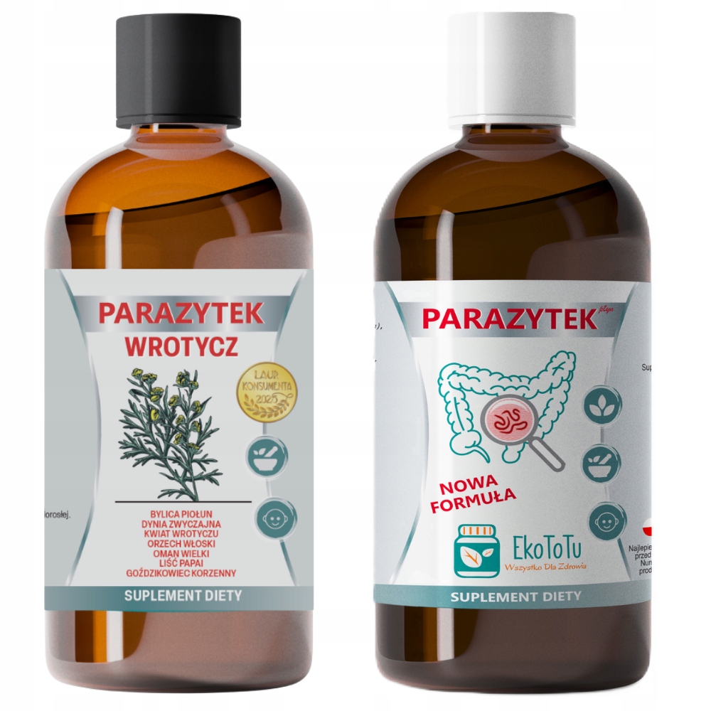 Parazytek Płyn 100ml Parazytek Wrotycz 50ml Naturalna formuła Ekototu