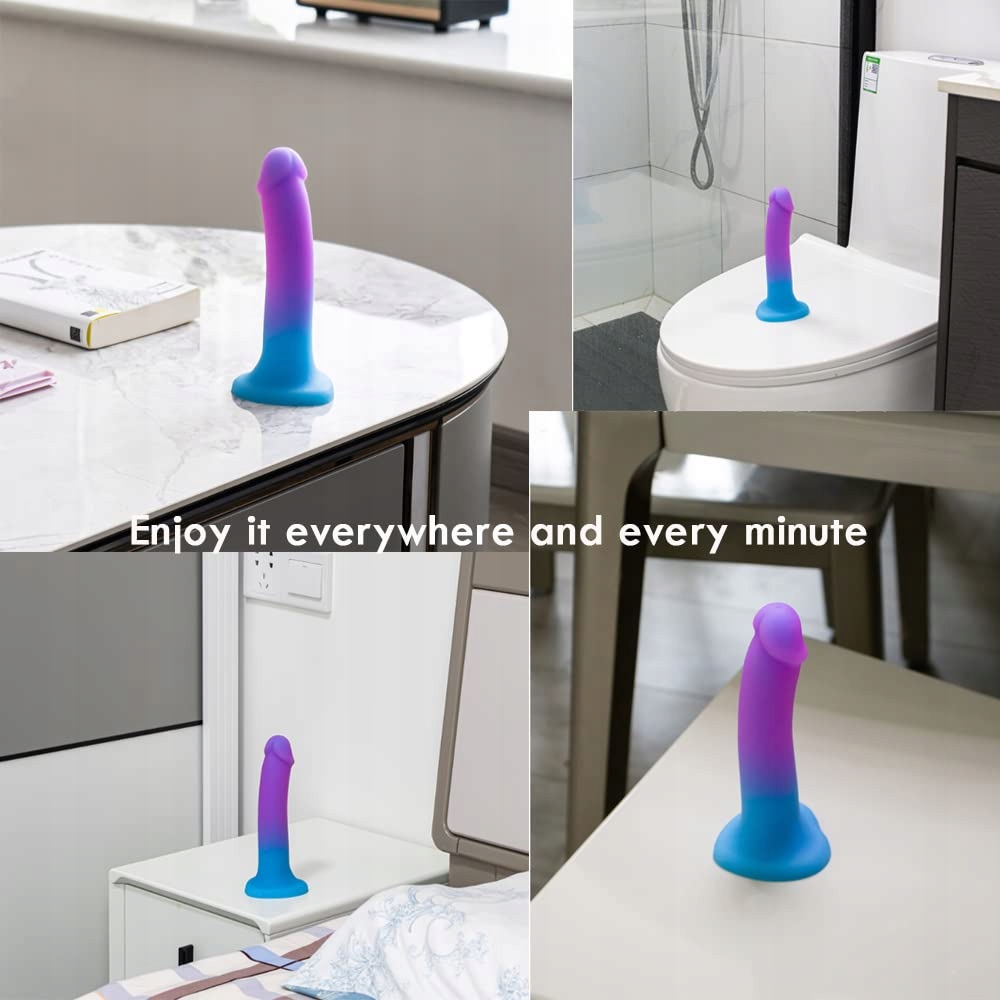 Dildo 20cm z silikonu z przyssawką do vaginal i anal sex — miniatura 6
